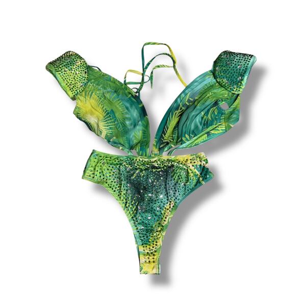 BANJUL GREEN BODY with rhinestones sz US S - Picture 1 of 12